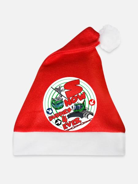 Nr. 1423-snow_buddies_groen - Weihnachtsmütze - Rot