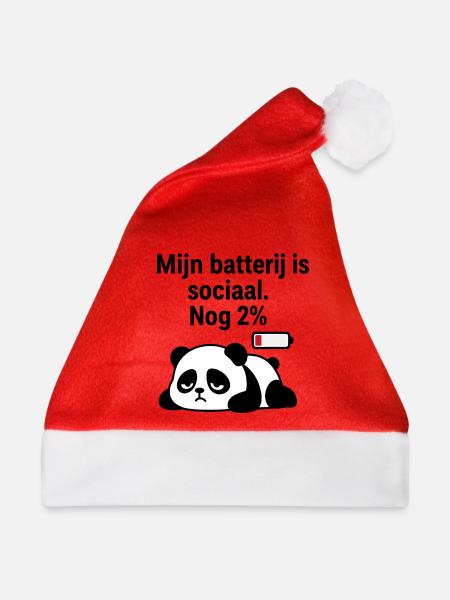 Introvertierter Panda - Weihnachtsmütze - Rot