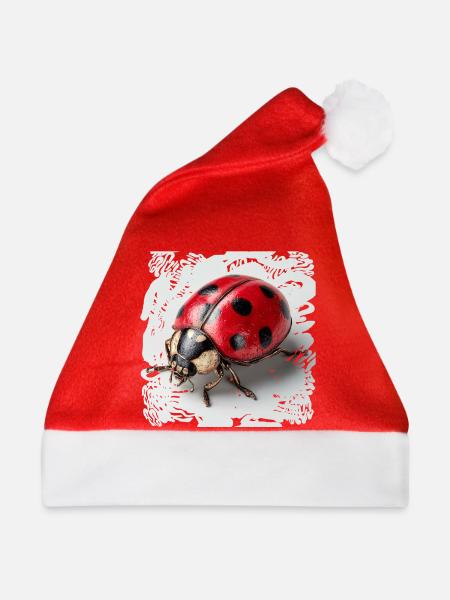 Marienkäfer schwarzRot - Weihnachtsmütze - Rot - Vorne