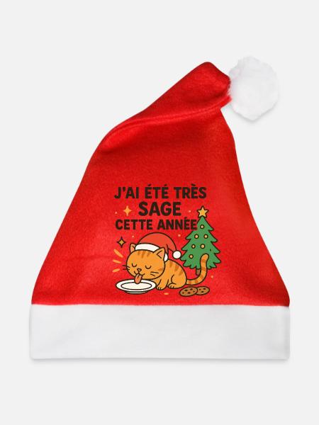 Weise und Gourmet-Weihnachtskatze - Weihnachtsmütze - Rot