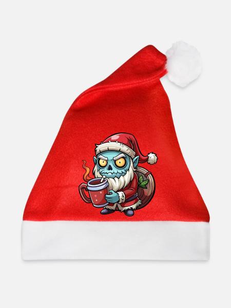 Untoter Weihnachtsmann-Kaffee-Chaos - Weihnachtsmütze - Rot