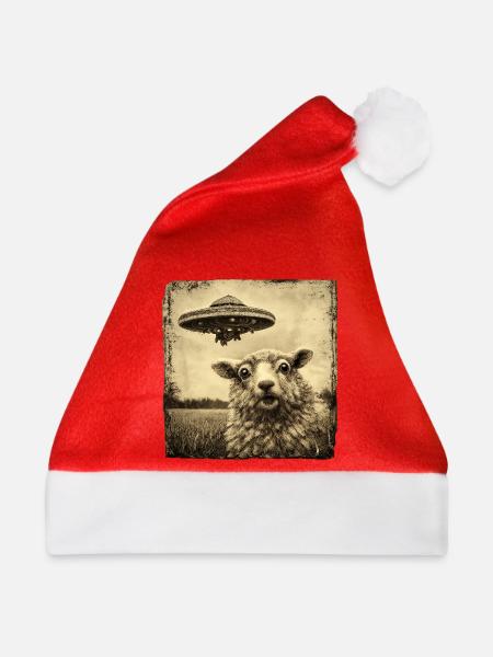 UFO Besuch auf der Weide - Weihnachtsmütze - Rot