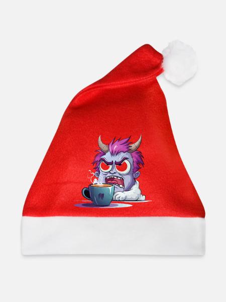 Kaffeewütender Monster - Weihnachtsmütze - Rot