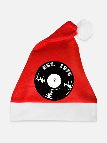 Est 1976 Vinyl - Weihnachtsmütze - Rot