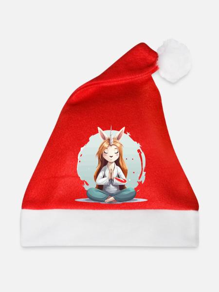 Einhorn-Yogi Meditation - Weihnachtsmütze - Rot