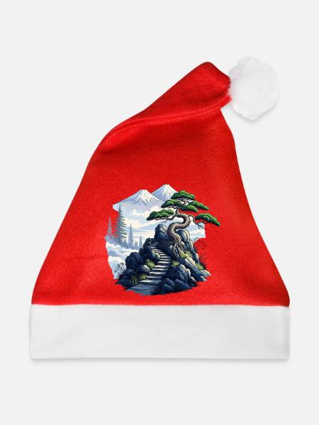 Bergtreppe zu den Kiefern - Weihnachtsmütze - Rot