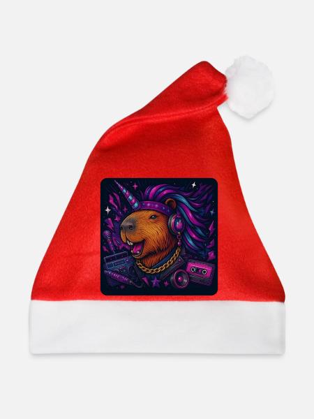 Capybara Einhorn Party - Weihnachtsmütze - Rot