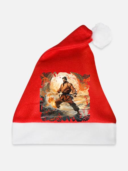 Karate-Krieger im Feuersturm - Weihnachtsmütze - Rot