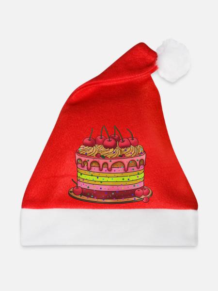 Bunter Mehrschichtkuchen - Weihnachtsmütze - Rot