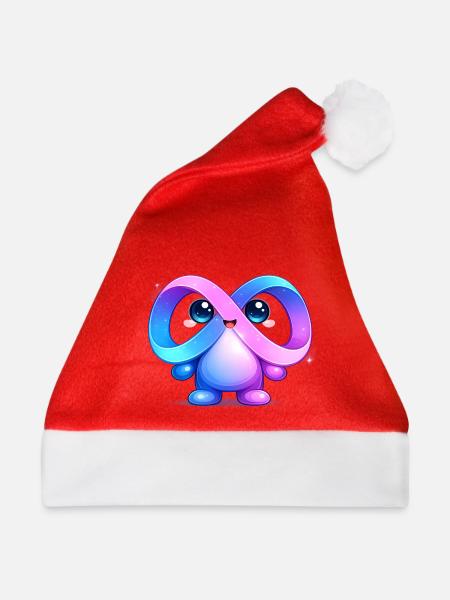 Niedlicher Meta-Infinity-Maskottchen-Aufkleber - Weihnachtsmütze - Rot