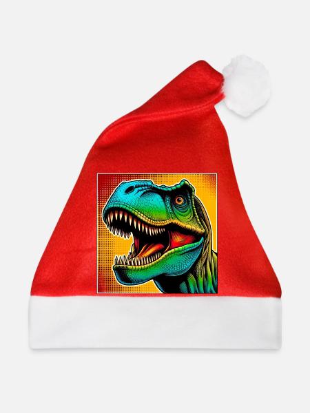 Dinosaurier - Weihnachtsmütze - Rot