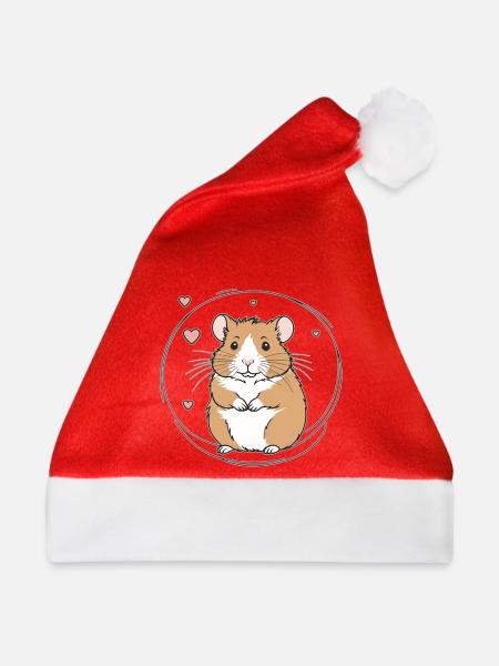 Herzlicher Hamster - Weihnachtsmütze - Rot
