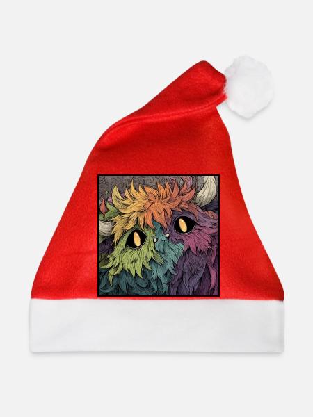 Regenbogenmonster Farbenspiel - Weihnachtsmütze - Rot