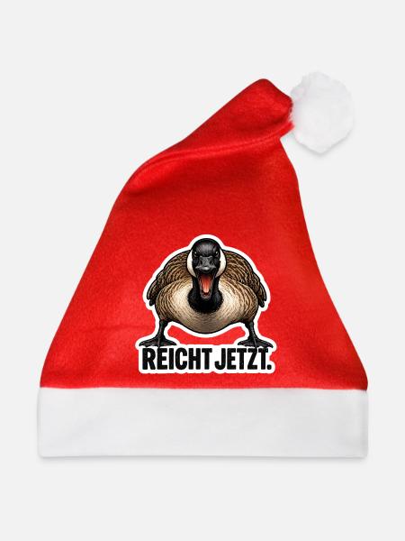 Reicht jetzt – Wütende Gans lustiger Spruch - Weihnachtsmütze - Rot - Vorne