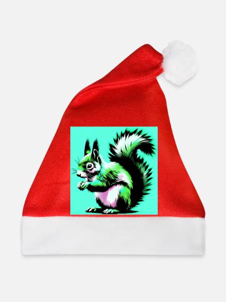 Eichhörnchen - Weihnachtsmütze - Rot
