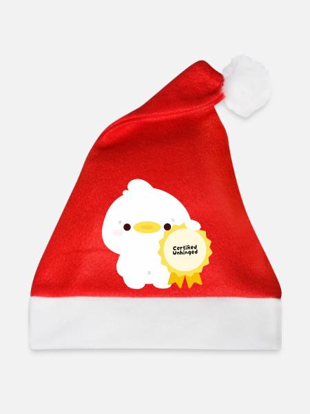 Zertifizierte unberechenbare Ente - Weihnachtsmütze - Rot