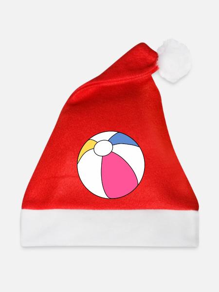 Lebendiger Strandball-Splash - Weihnachtsmütze - Rot