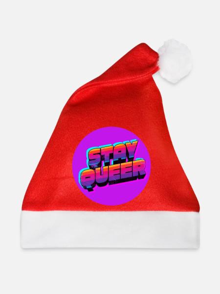 Stay Queer Retro Neon - Weihnachtsmütze - Rot