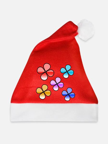 Blumen - Weihnachtsmütze - Rot