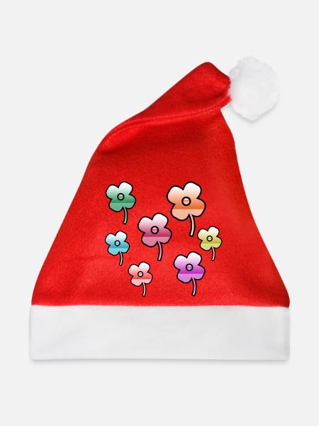Blumen - Weihnachtsmütze - Rot