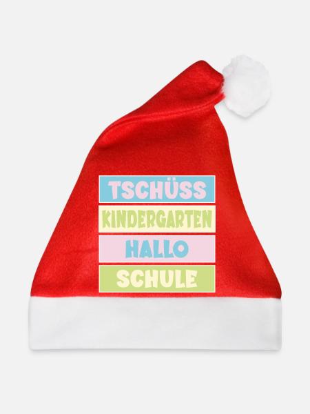 Abschied Kindergarten Einschulung - Weihnachtsmütze - Rot - Vorne