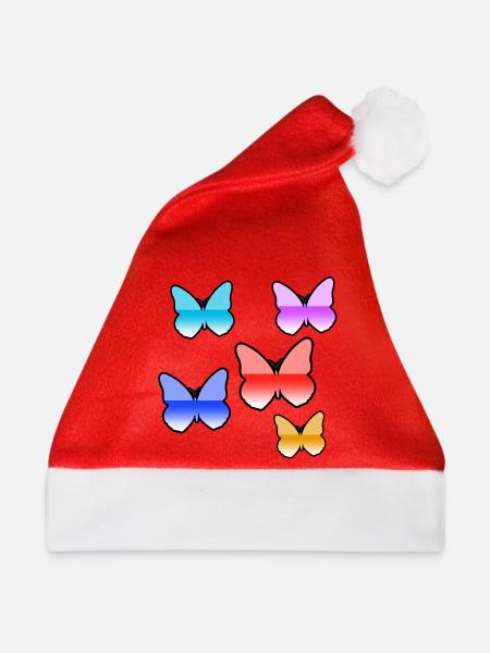 Schmetterlinge - Weihnachtsmütze - Rot