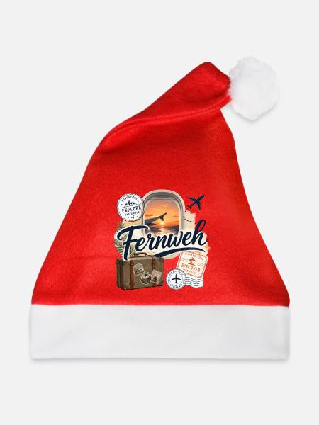 Fernweh - Reise - Abenteuer - Weihnachtsmütze - Rot - Vorne