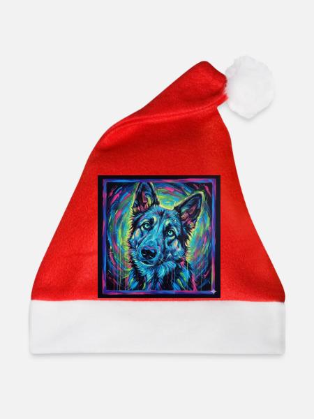 Neon-Wolfsblick - Weihnachtsmütze - Rot