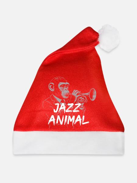 Jazz Animal Monkey Trompete - Weihnachtsmütze - Rot