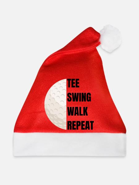 Tee Swing Walk Repeat - Golf slogan - Weihnachtsmütze - Rot