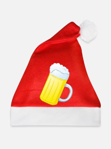 Bierkrug - Weihnachtsmütze - Rot