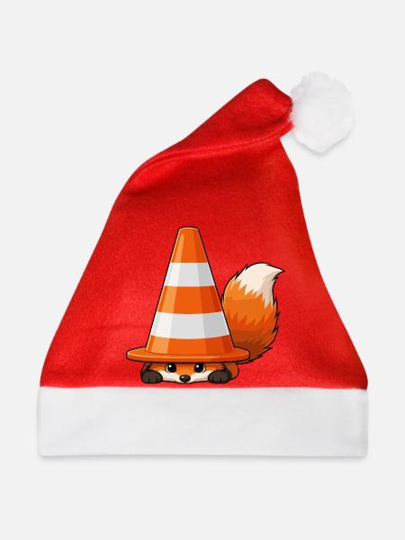 Fuchs unter Konus - Weihnachtsmütze - Rot