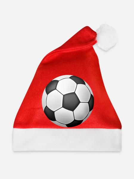 Soccer Ball Classic Monochrom - Weihnachtsmütze - Rot