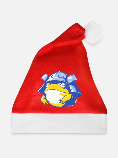 Froschritter mit Helm – Cartoon Abenteuer - Weihnachtsmütze - Rot