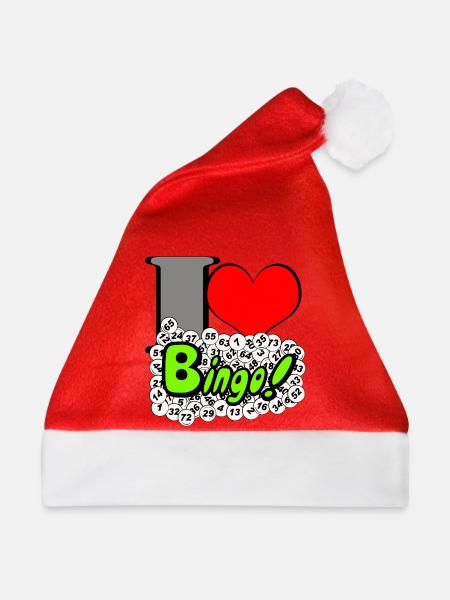Bingo Herz Neon Illustration - Weihnachtsmütze - Rot