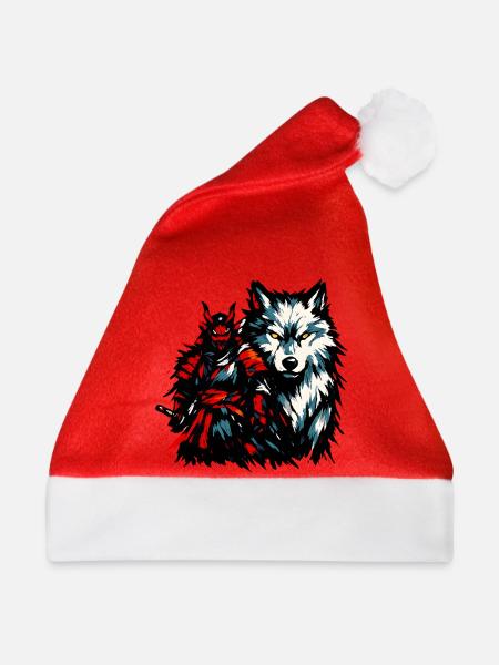 Dämonwolf und Nebelwolf Duo - Weihnachtsmütze - Rot