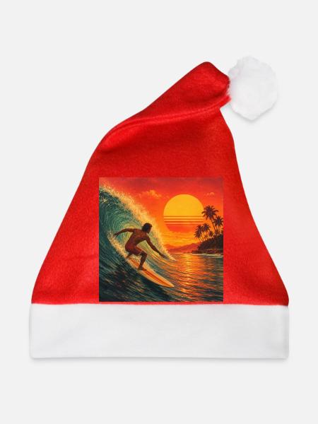 Sunset Surf Odyssee - Weihnachtsmütze - Rot