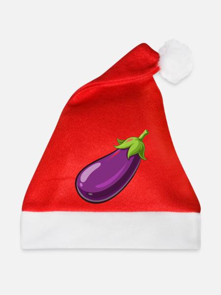 Aubergine - Weihnachtsmütze - Rot