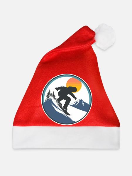 Snowboarding Grafik - Weihnachtsmütze - Rot