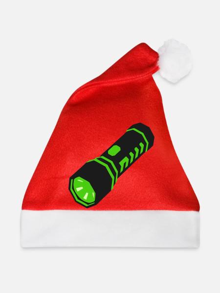 Taschenlampe Licht Icon - Weihnachtsmütze - Rot