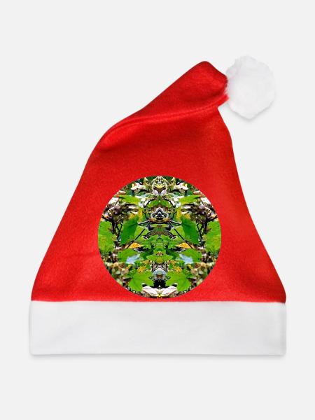 Natur Mandala Blattwerk  - Weihnachtsmütze - Rot