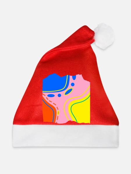 Abstraktes Farbfluss Kunstwerk - Weihnachtsmütze - Rot