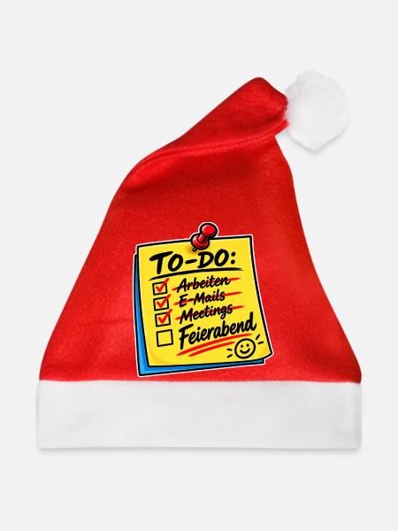 ToDo Feierabend Checkliste - Weihnachtsmütze - Rot - Vorne