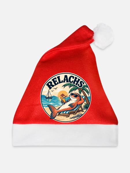 RELACHS – Chillender Lachs - Weihnachtsmütze - Rot - Vorne