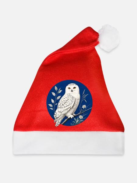 Schneeeule Bubo-Skandiacus - Weihnachtsmütze - Rot