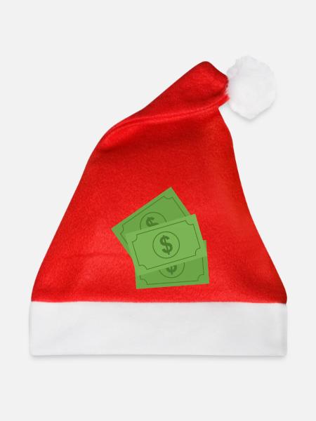 Dollar-Banknoten - Weihnachtsmütze - Rot