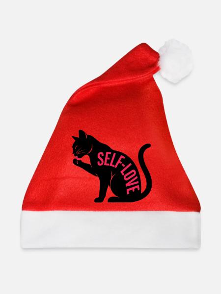 Selbstliebe Schwarze Katze - Weihnachtsmütze - Rot