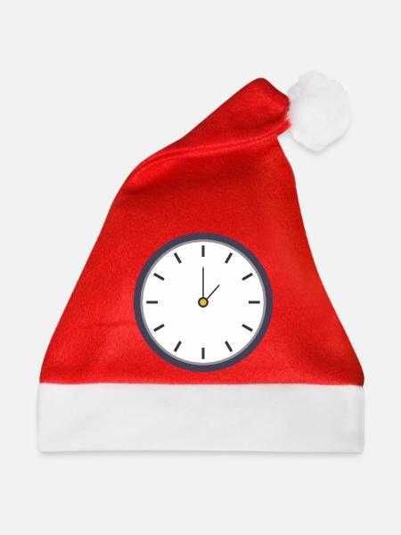Uhr - Weihnachtsmütze - Rot