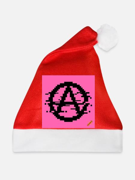Glitch Anarchy – Pixel Punk Shirt - Weihnachtsmütze - Rot