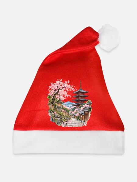 Kirschblütepfad zur Pagode - Weihnachtsmütze - Rot - Vorne